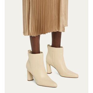 Vince Hillside Women's Ankle Boots Heel Booties Beige Cream Leather EU 42 US 11